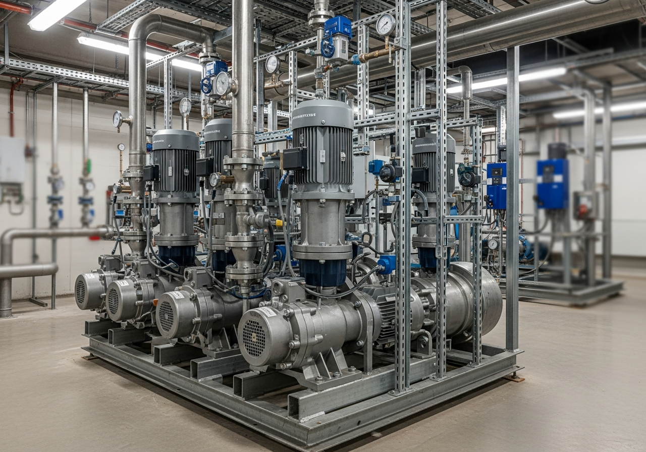 Grundfos water booster system — multi-pump station
